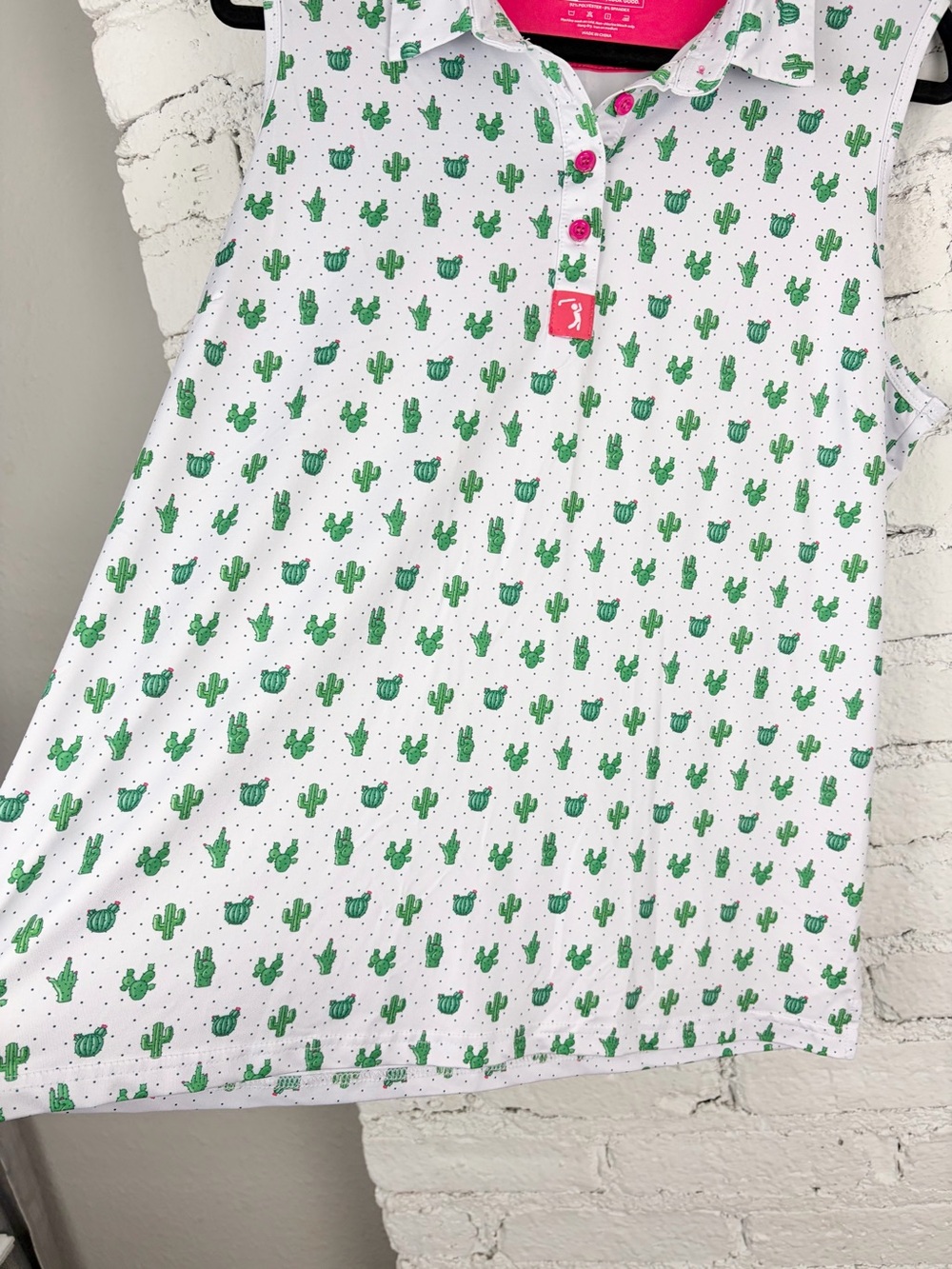Bogey Bros Cactus Prick-ly Pear Sleeveless Polo Golf Tank Top Womans XL - Picture 2 of 8